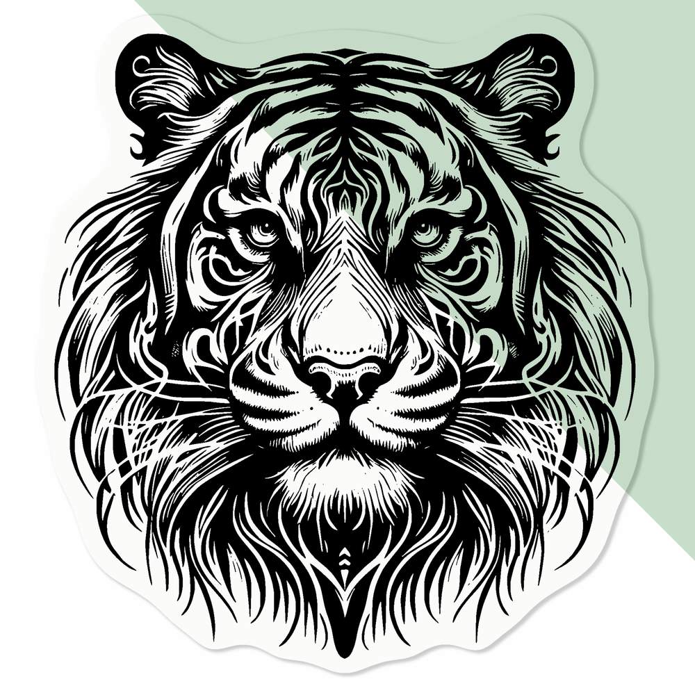 'Tribal Tiger Head' Clear Sticker Decals (DC055025) - Picture 13 of 30