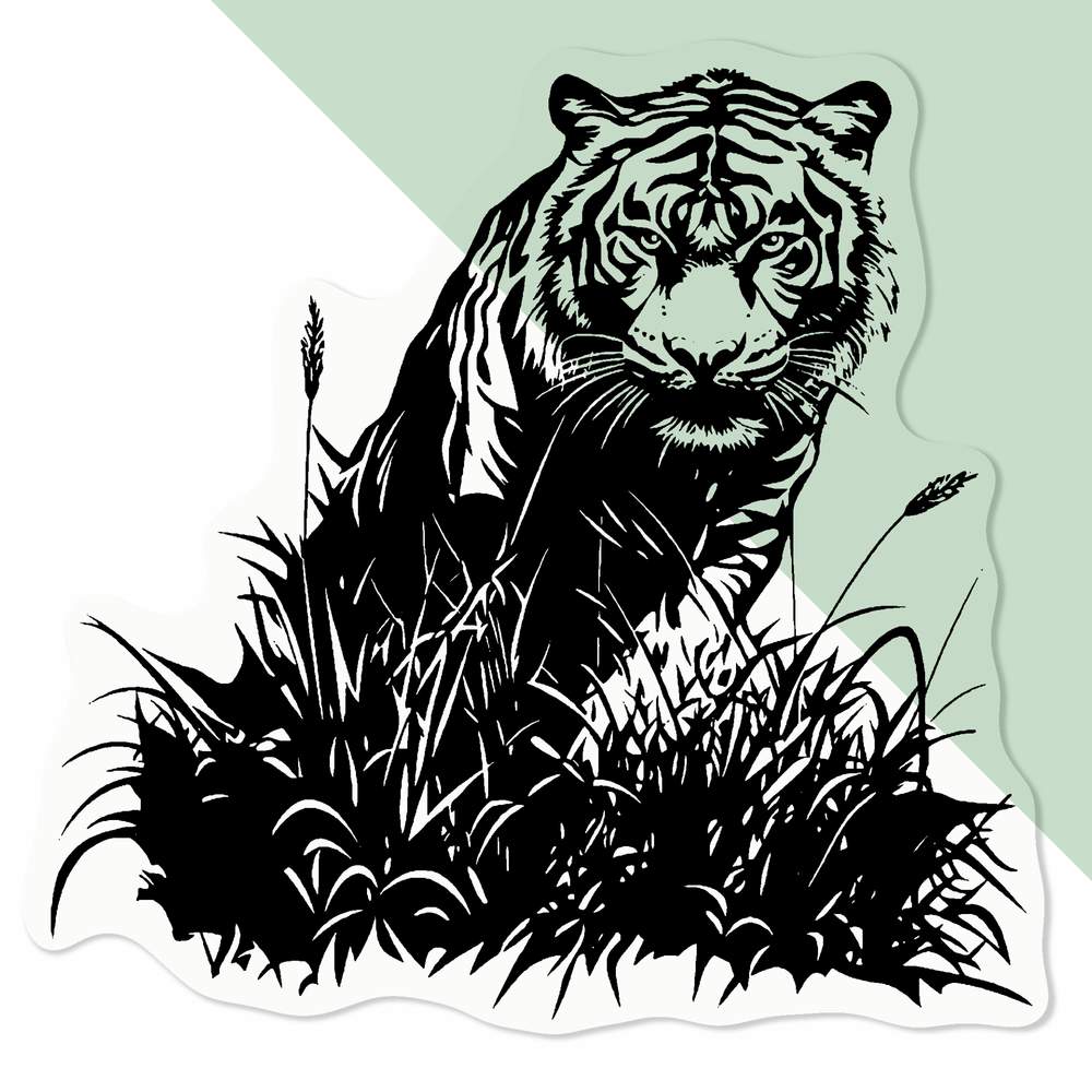 'Tiger in Grass' Clear Sticker Decals (DC055207) - Picture 13 of 30