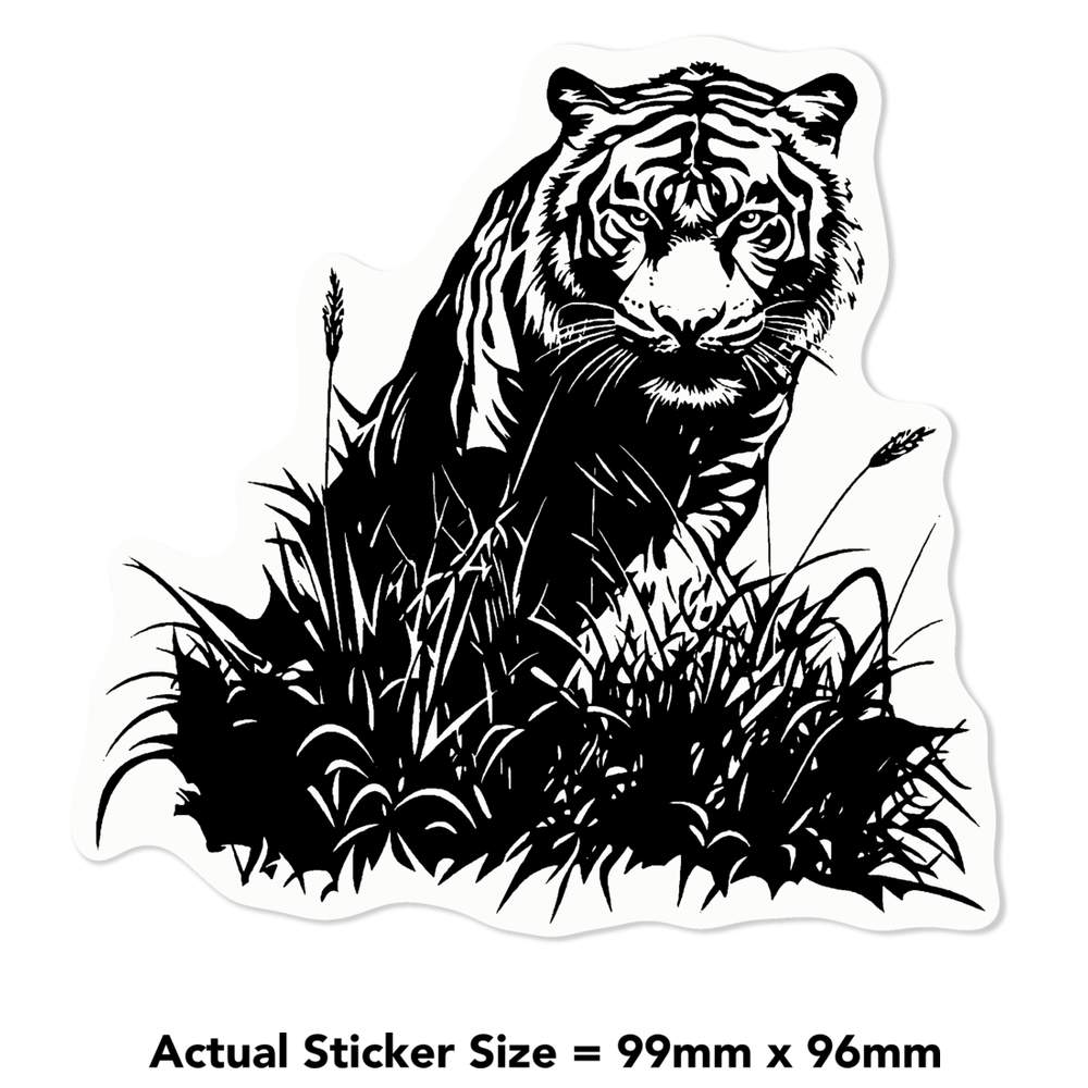 'Tiger in Grass' Clear Sticker Decals (DC055207) - Picture 15 of 30