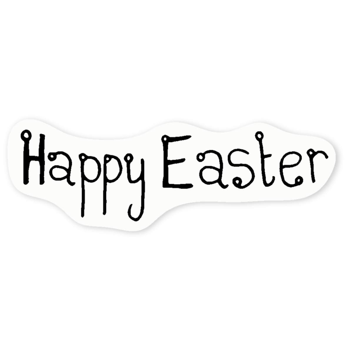 'Happy Easter Text' Clear Sticker Decals (DC005535)