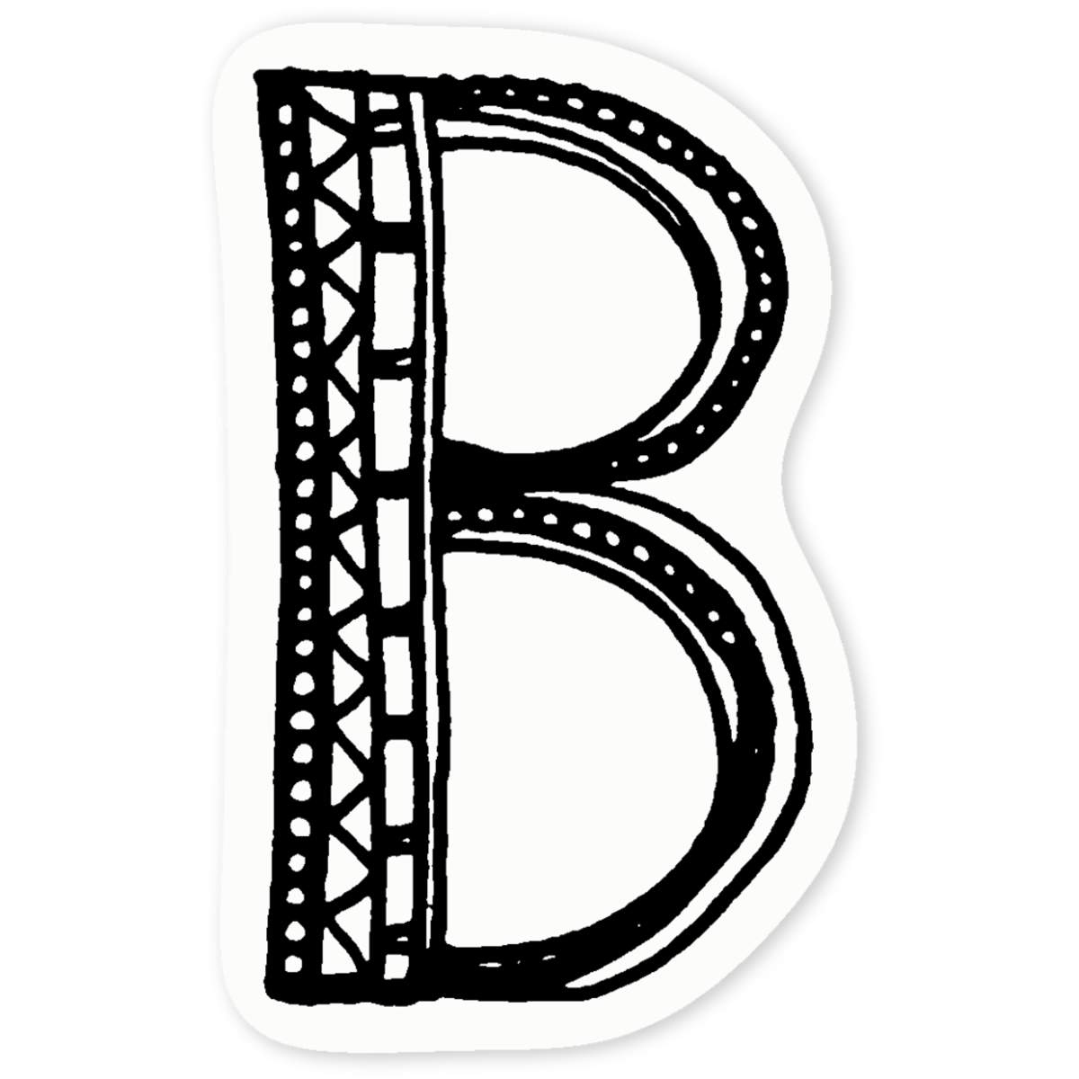 'Initial B' Clear Sticker Decals (DC005679)