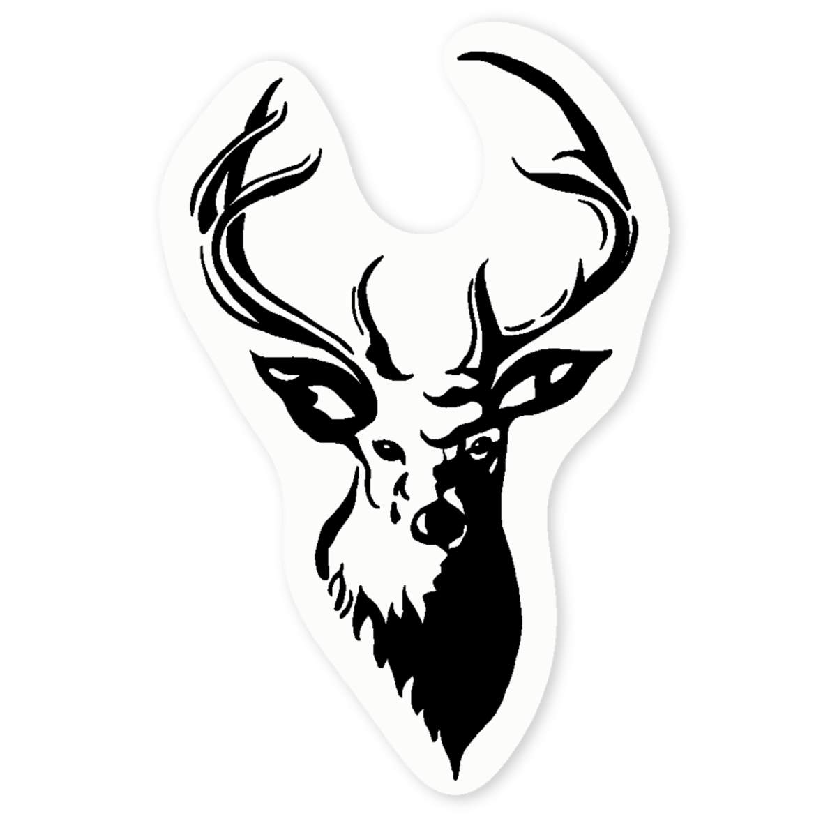 'Stag Head' Clear Vinyl Decal Sticker - Majestic Deer Antlers Silhouette Emblem - Waterproof Permanent Vinyl Decal for Cars, Windows and Bins (DC008811)