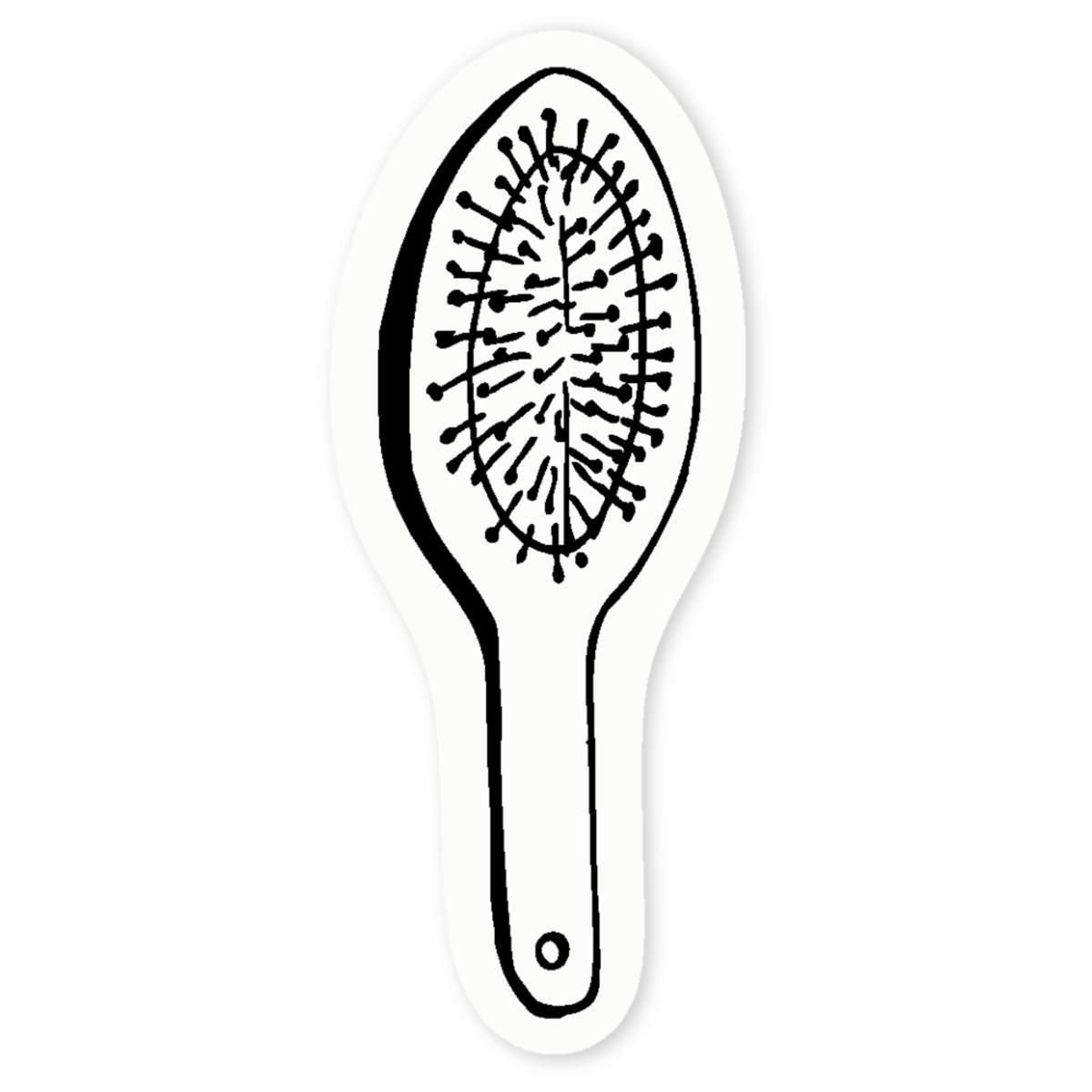 'Hair Brush' Clear Sticker Decals (DC011280)