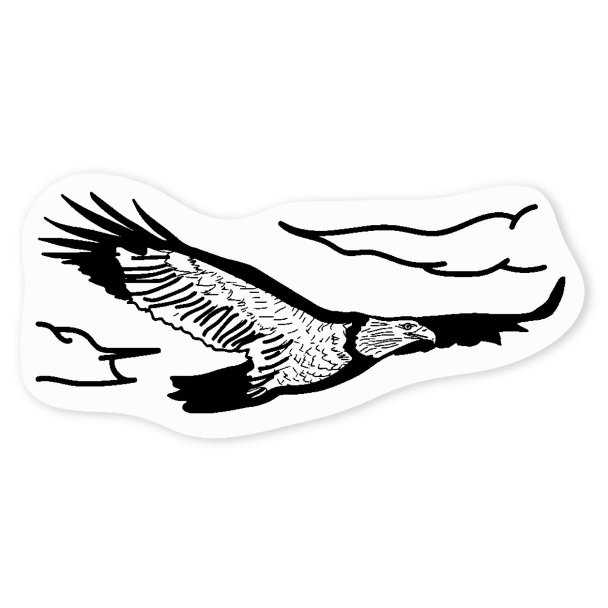 4 x 'Eagle In Flight' Clear Premium Vinyl Decal Stickers – Waterproof, Durable & Easy to Apply - For Car Bumpers, Windows, Bins & More - Small (50mm) (DC00025241)