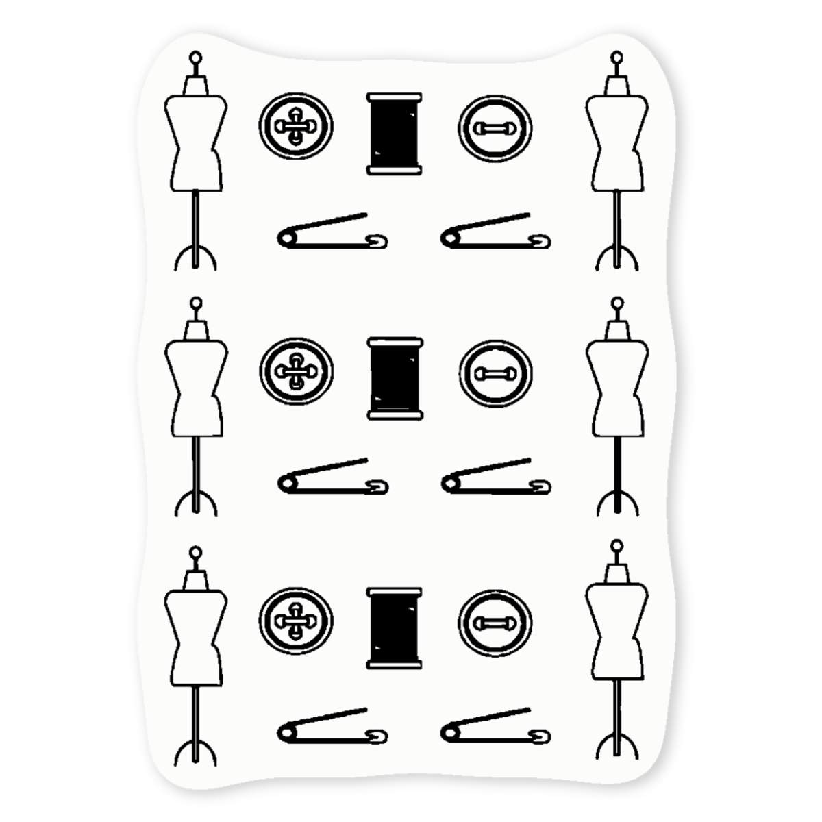 'Sewing Pattern' Clear Vinyl Decal Sticker - Waterproof Permanent Vinyl Decal for Cars, Windows and Bins (DC012703)