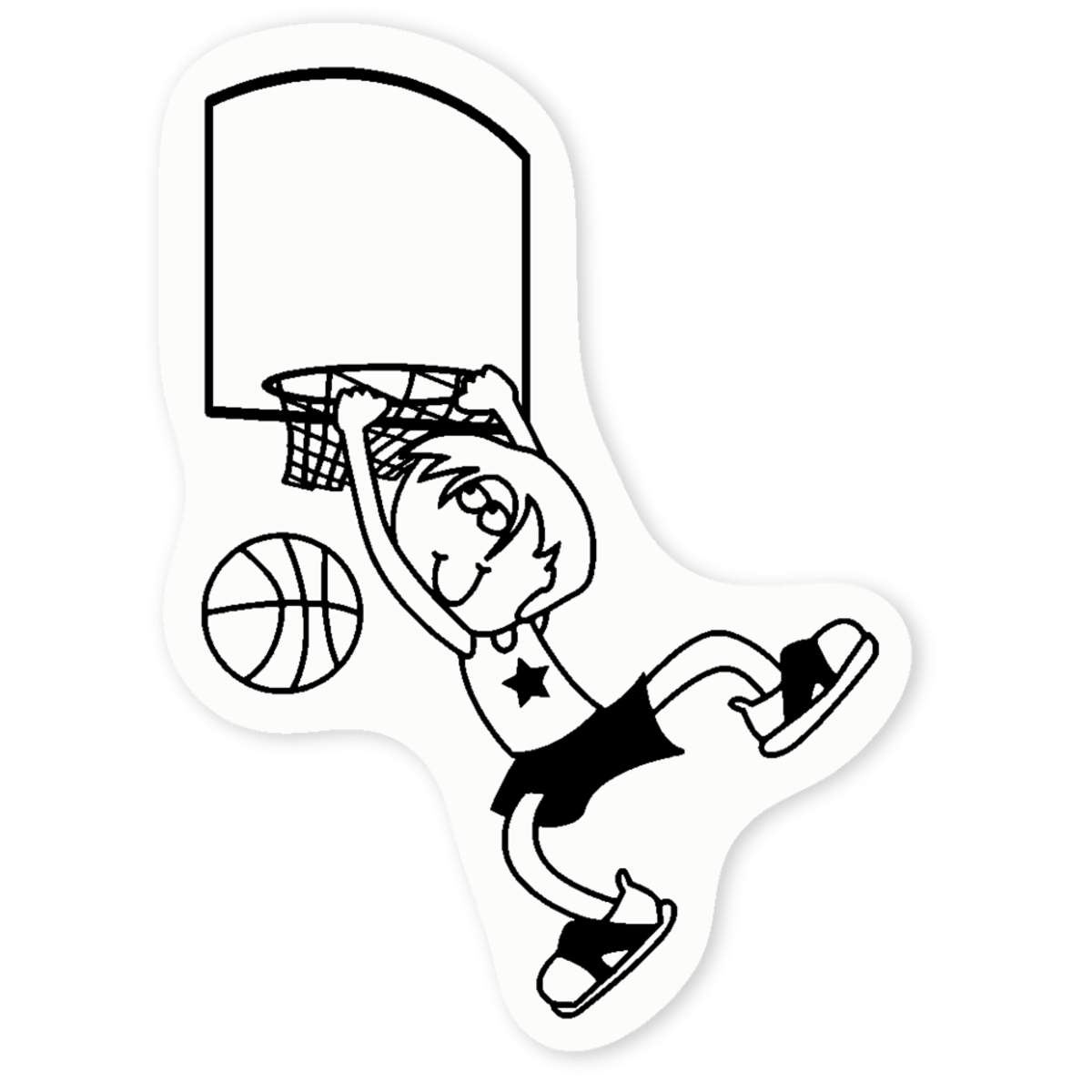 'Scoring Basketball Player' Clear Sticker Decals (DC012717)