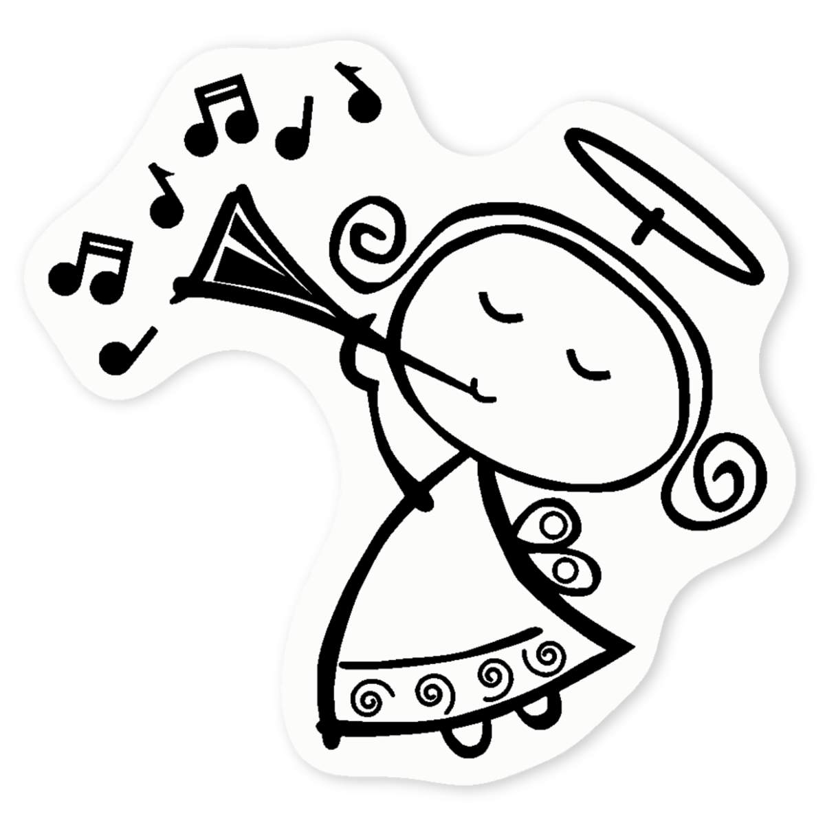 'Cute Musical Angel' Clear Sticker Decals (DC012838)