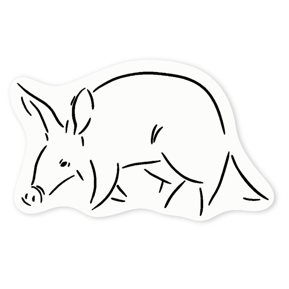 'Walking Aardvark' Clear Vinyl Decal Sticker - Waterproof Permanent Vinyl Decal for Cars, Windows and Bins (DC014588)
