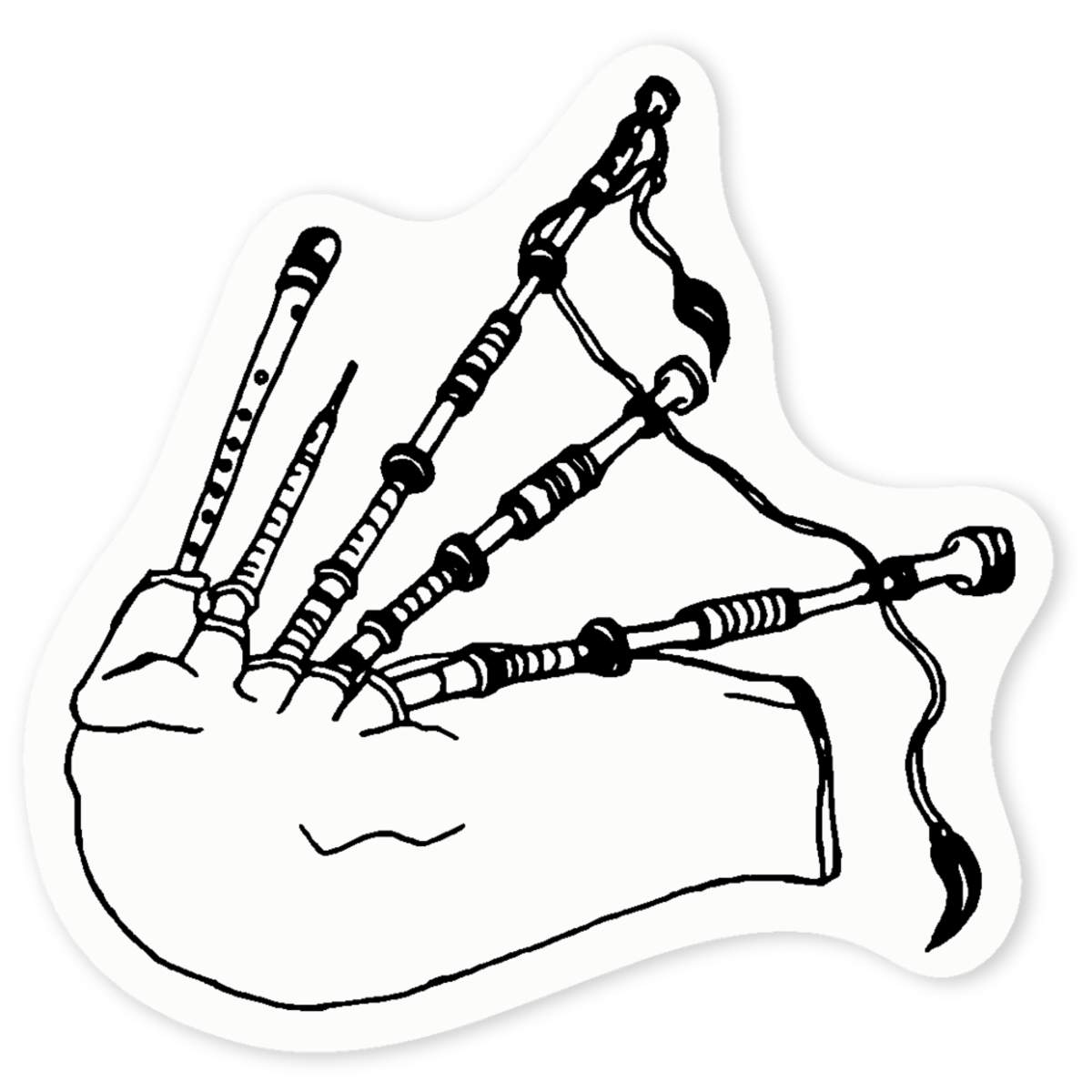 'Musical Bagpipes' Clear Sticker Decals (DC015526)