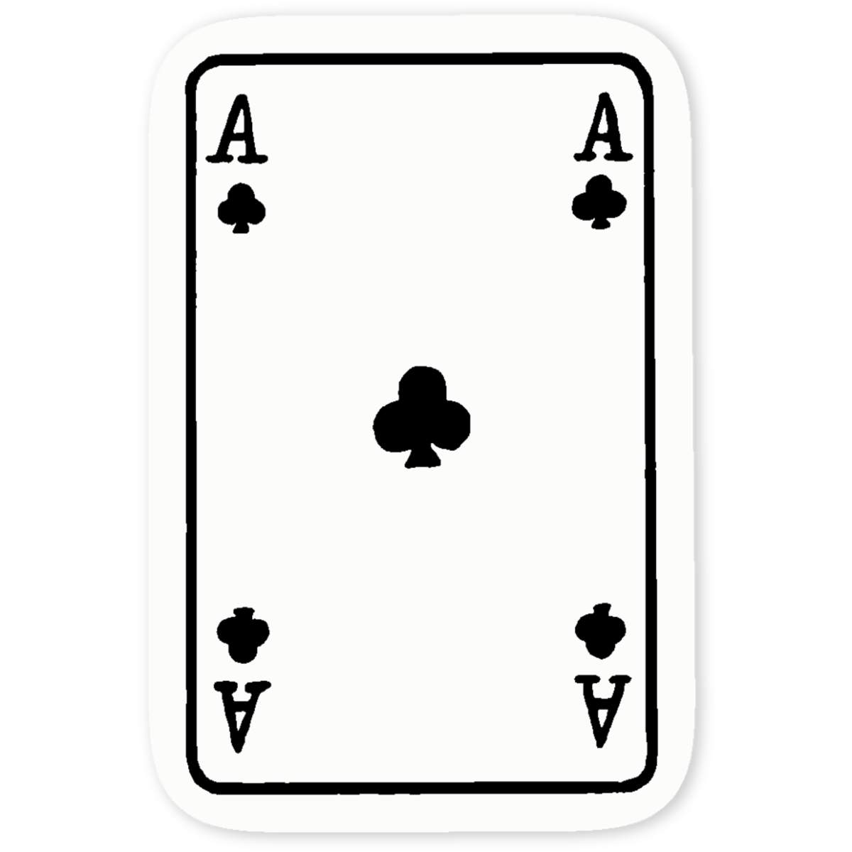 'Ace Of Clubs' Clear Sticker Decals (DC017229)