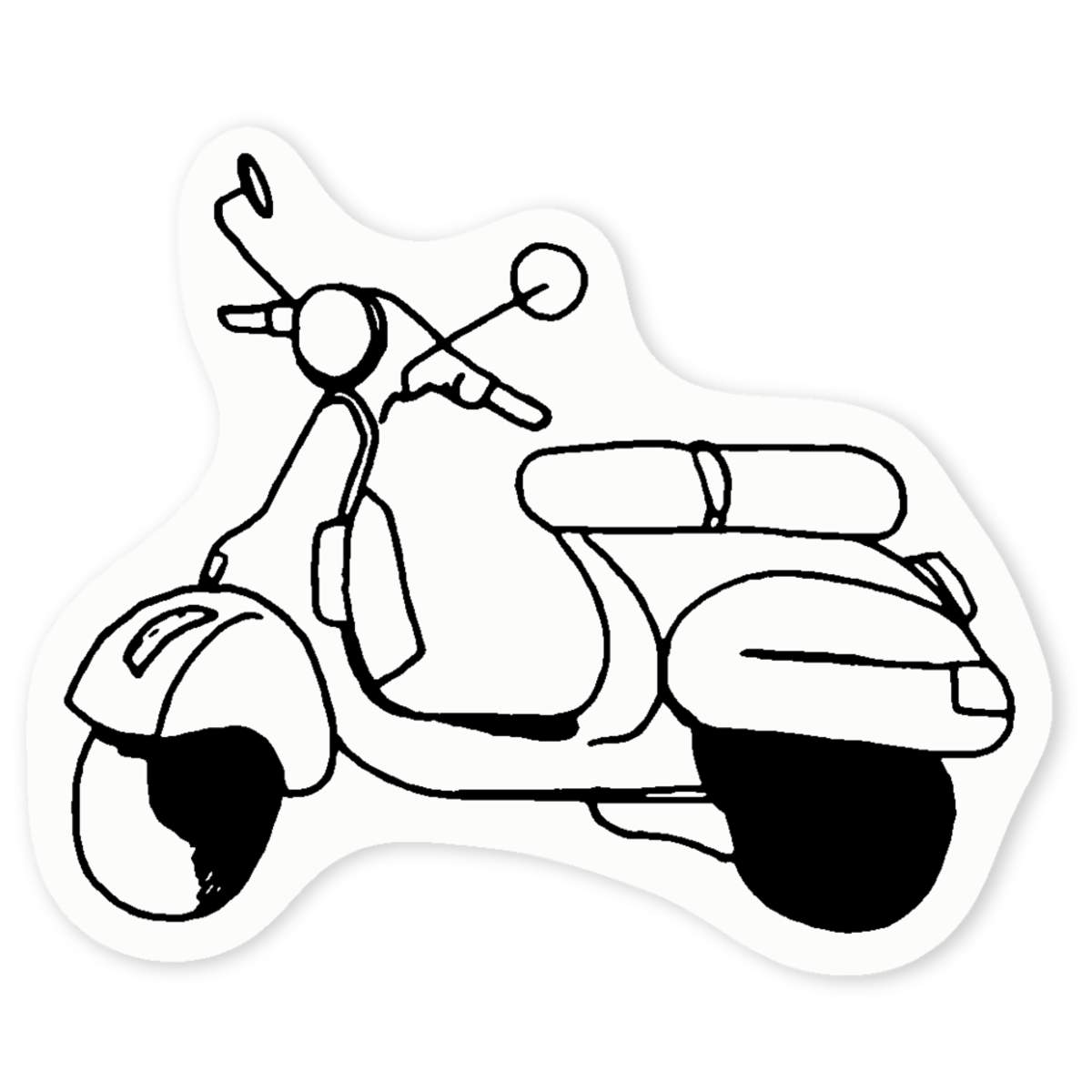 'Moped Scooter' Clear Sticker Decals (DC017429)