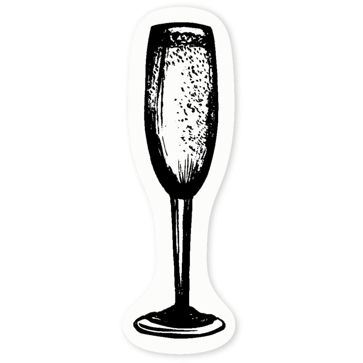 'Champagne Flute' Clear Sticker Decals (DC017690)