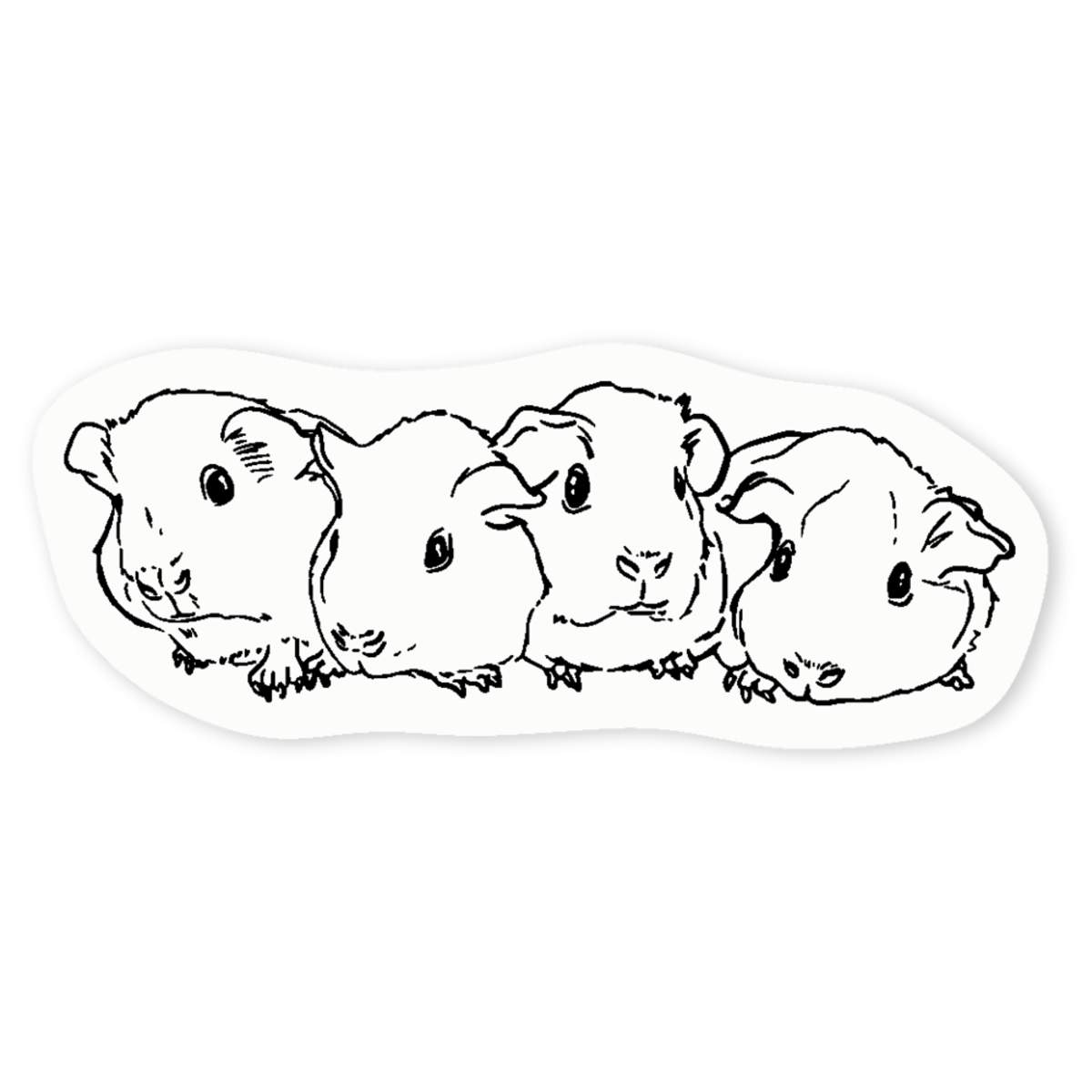 'Baby Guinea Pigs' Clear Sticker Decals (DC018113)
