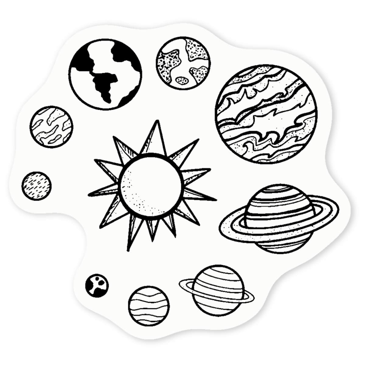 'Solar System' Clear Sticker Decals (DC019934)