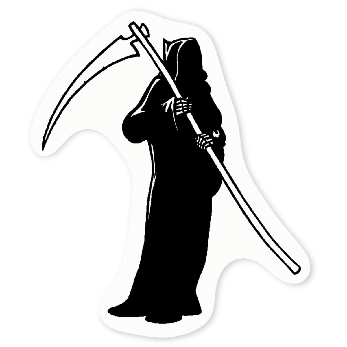'Grim Reaper' Clear Vinyl Decal Sticker - Waterproof Permanent Vinyl Decal for Cars, Windows and Bins (DC020068)