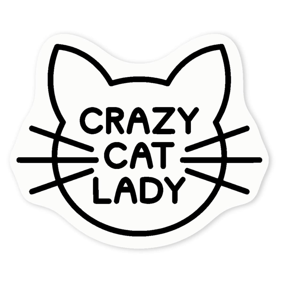 'Crazy Cat Lazy' Clear Sticker Decals (DC020658)