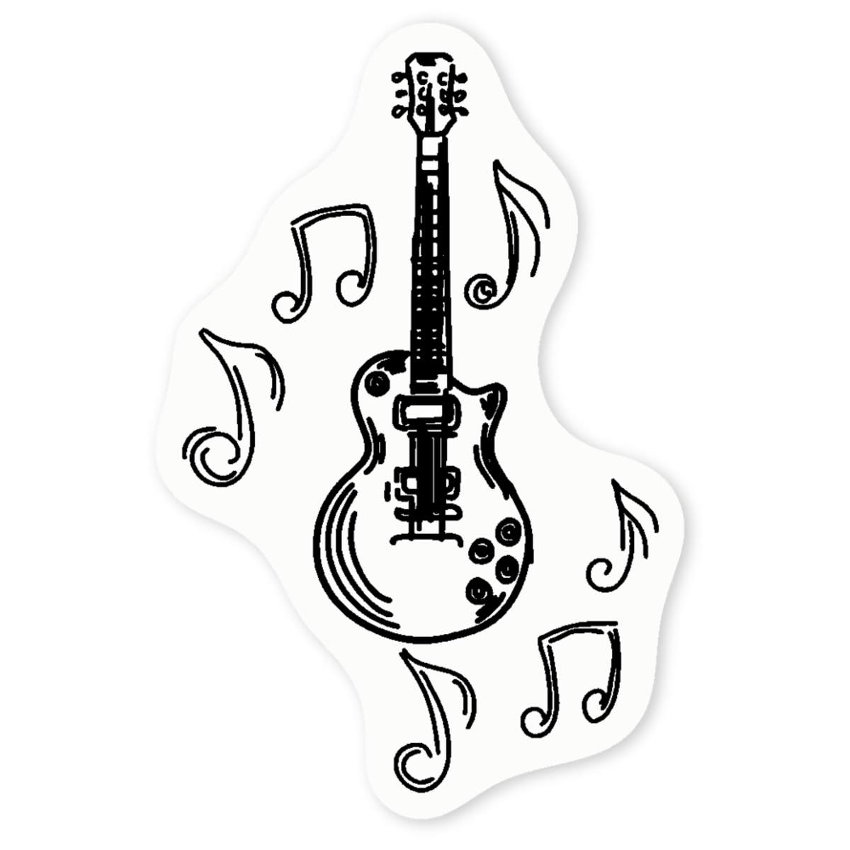 'Musical Guitar' Clear Sticker Decals (DC020745)