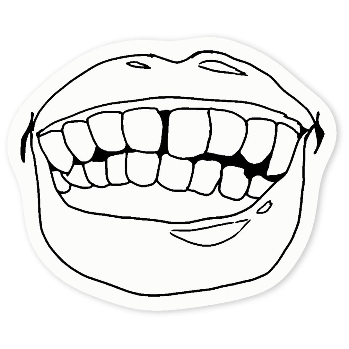 'Mouth Showing Teeth' Clear Sticker Decals (DC021777)