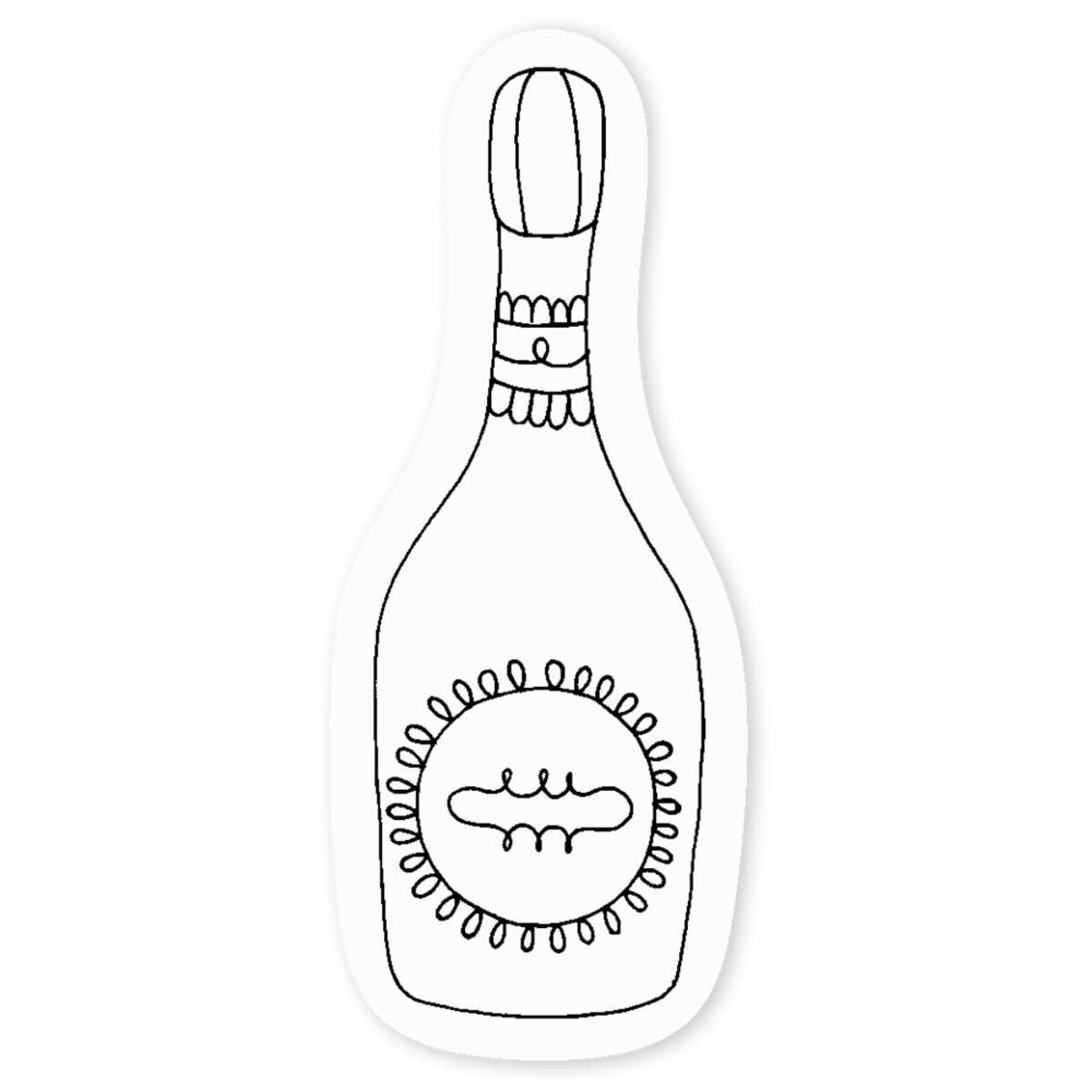 'Champagne Bottle' Clear Sticker Decals (DC021815)