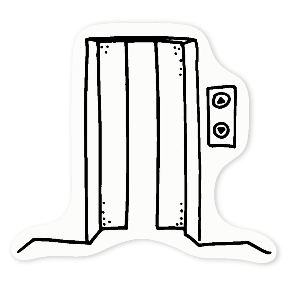 'Elevator Doors' Clear Sticker Decals (DC021952)