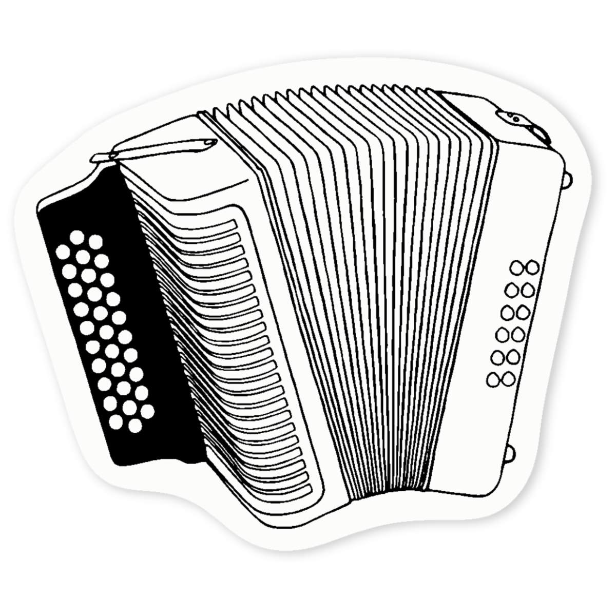 'Accordian' Clear Vinyl Decal Sticker - Waterproof Permanent Vinyl Decal for Cars, Windows and Bins (DC022255)