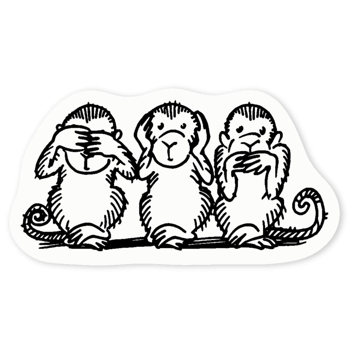 'Monkey Trio' Clear Sticker Decals (DC023112)