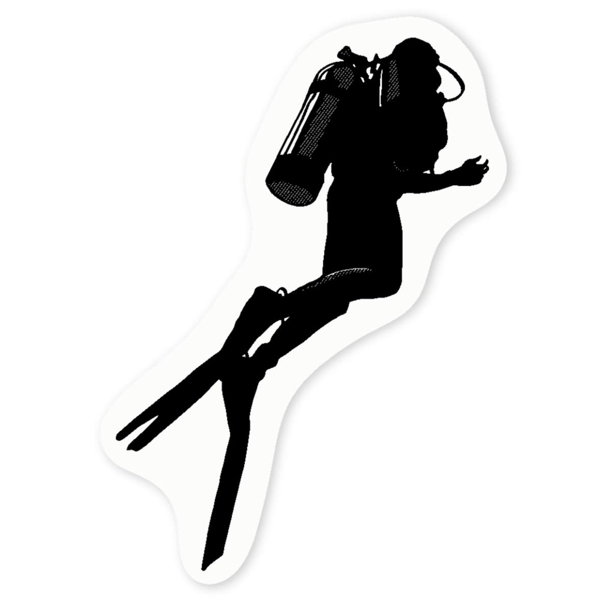 'Scuba Diver' Clear Sticker Decals (DC023296)