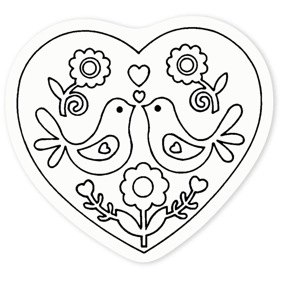 'Love Heart Birds' Clear Sticker Decals (DC023330)