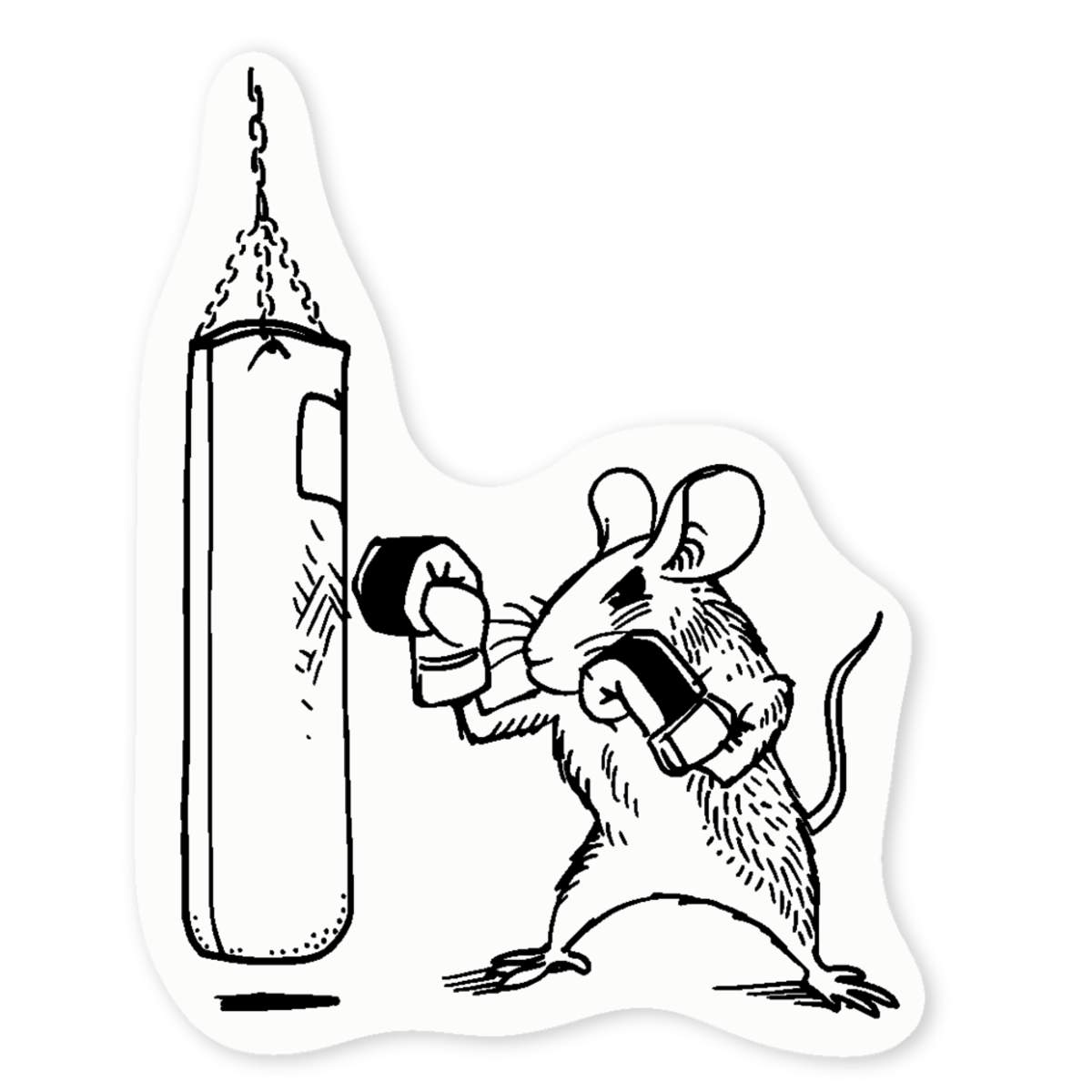 'Boxing Rat' Clear Sticker Decals (DC023573)