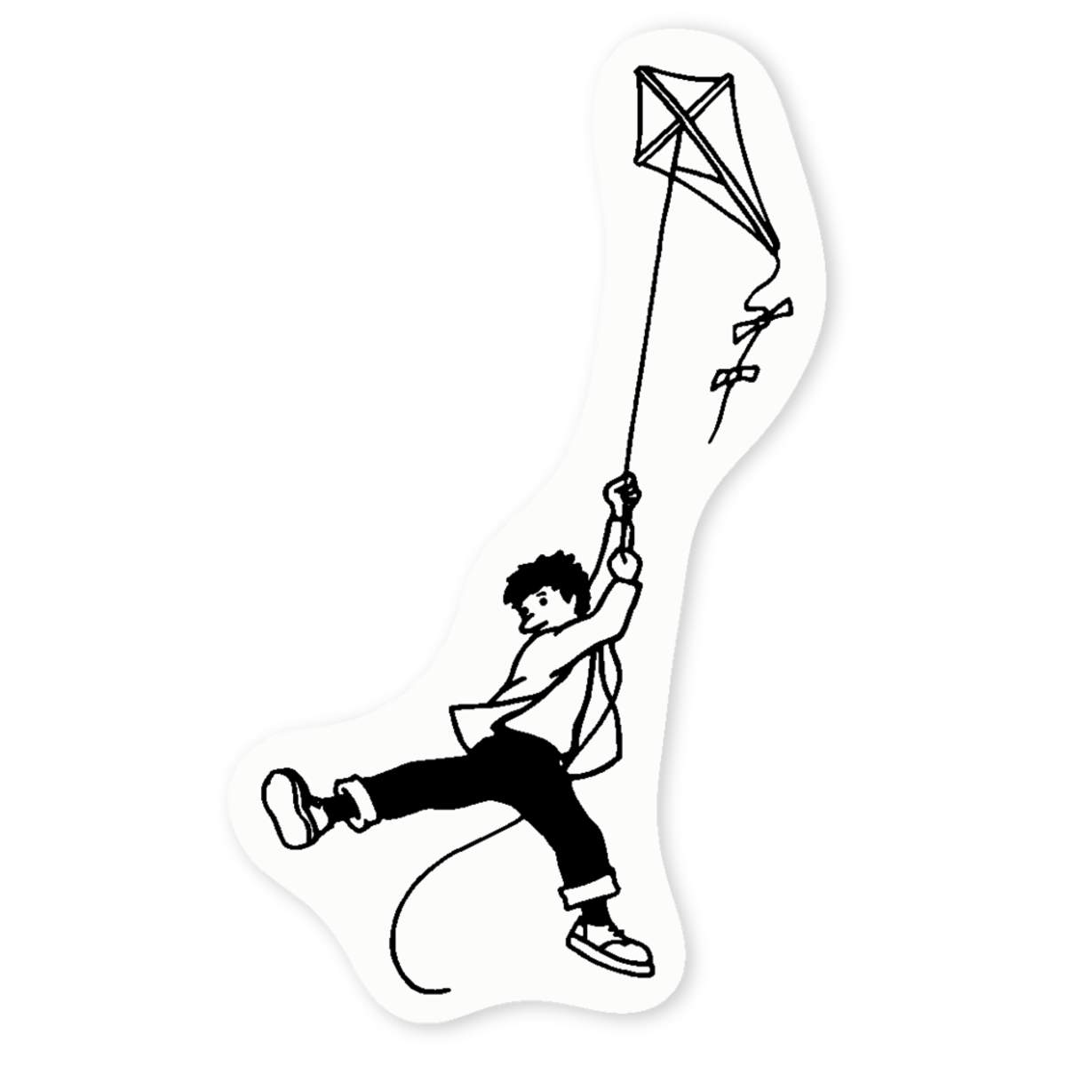 'Boy With Kite' Clear Sticker Decals (DC023670)