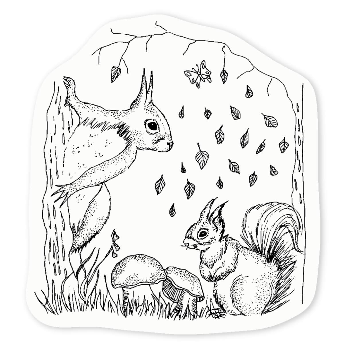 'Woodland Squirrels' Clear Sticker Decals (DC023677)