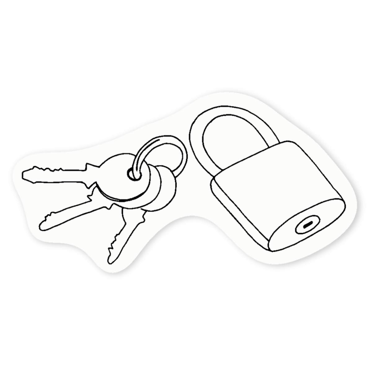 4 x 'Lock & Keys' Clear Premium Vinyl Decal Stickers – Waterproof, Durable & Easy to Apply - For Car Bumpers, Windows, Bins & More - Small (50mm) (DC00065257)