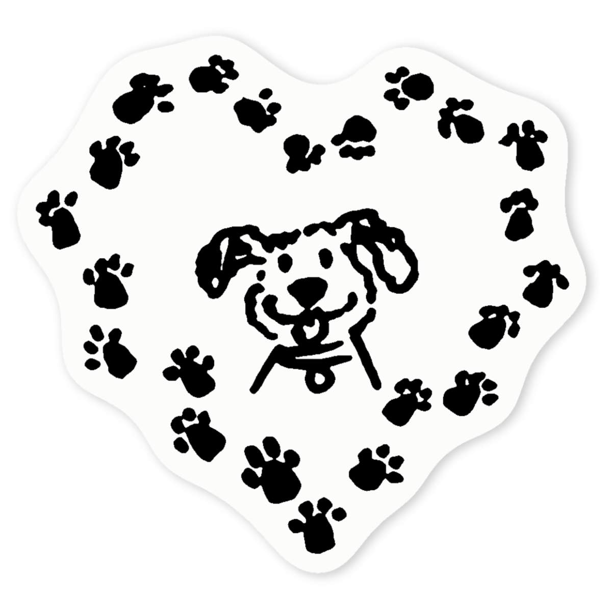 4 x 'Love Dog' Clear Premium Vinyl Decal Stickers – Waterproof, Durable & Easy to Apply - For Car Bumpers, Windows, Bins & More - Small (50mm) (DC00073089)