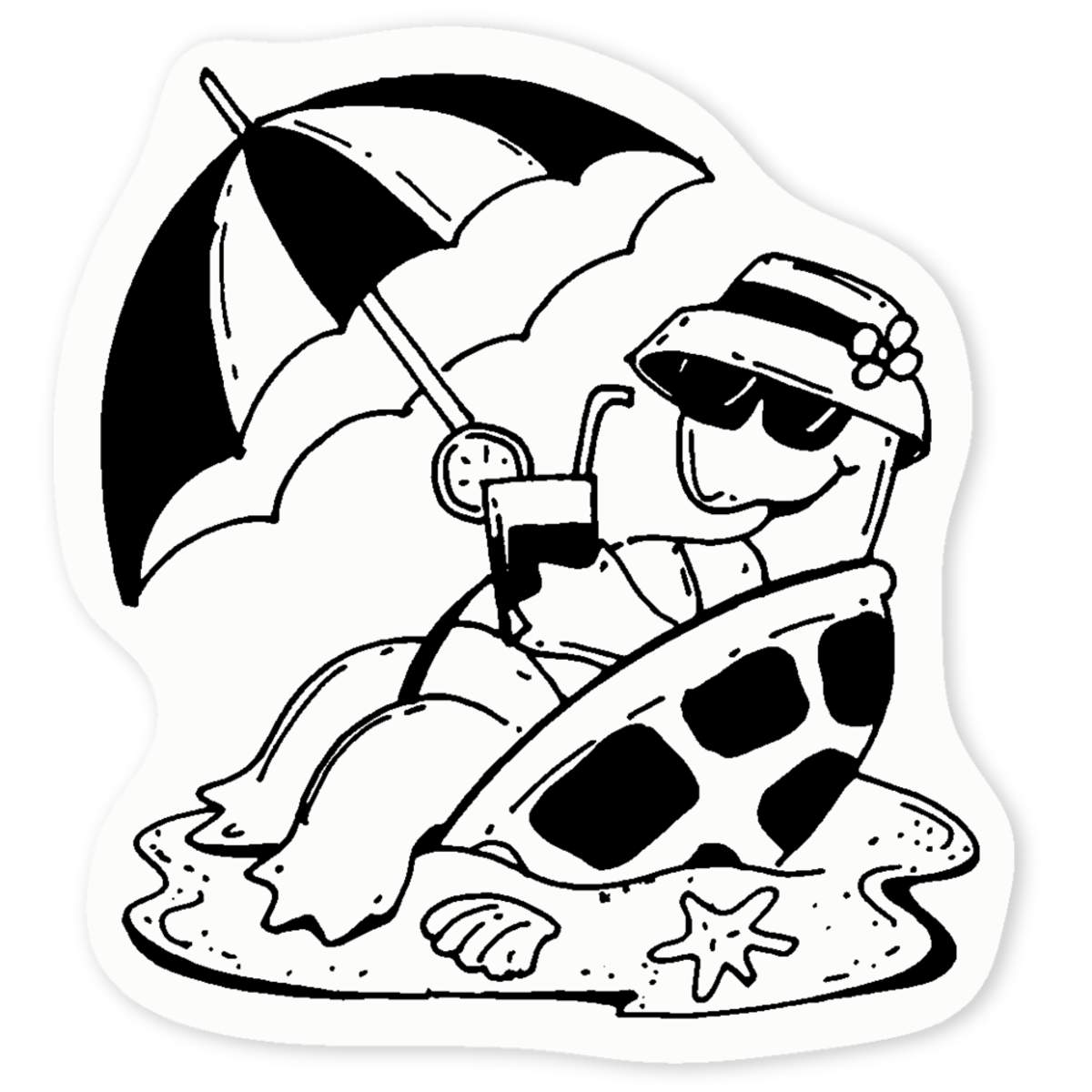 'Chilled Out Tortoise' Clear Sticker Decals (DC026714)
