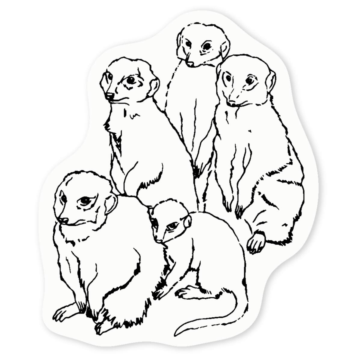 'Meerkat Family' Clear Sticker Decals (DC027143)