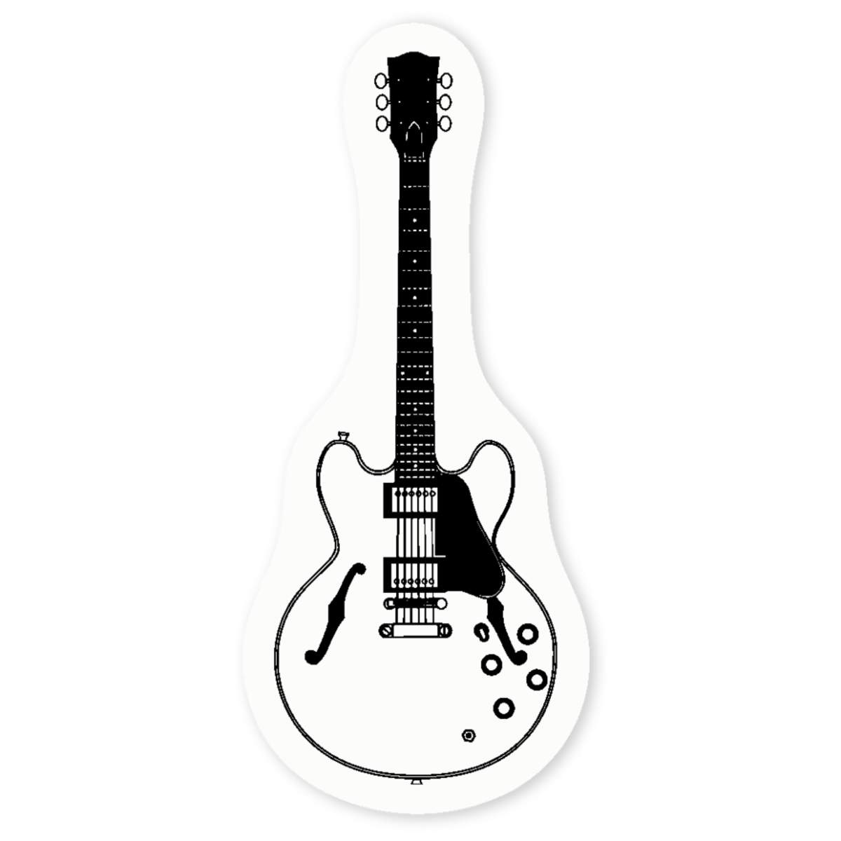 'Semi Acoustic Guitar' Clear Sticker Decals (DC027233)