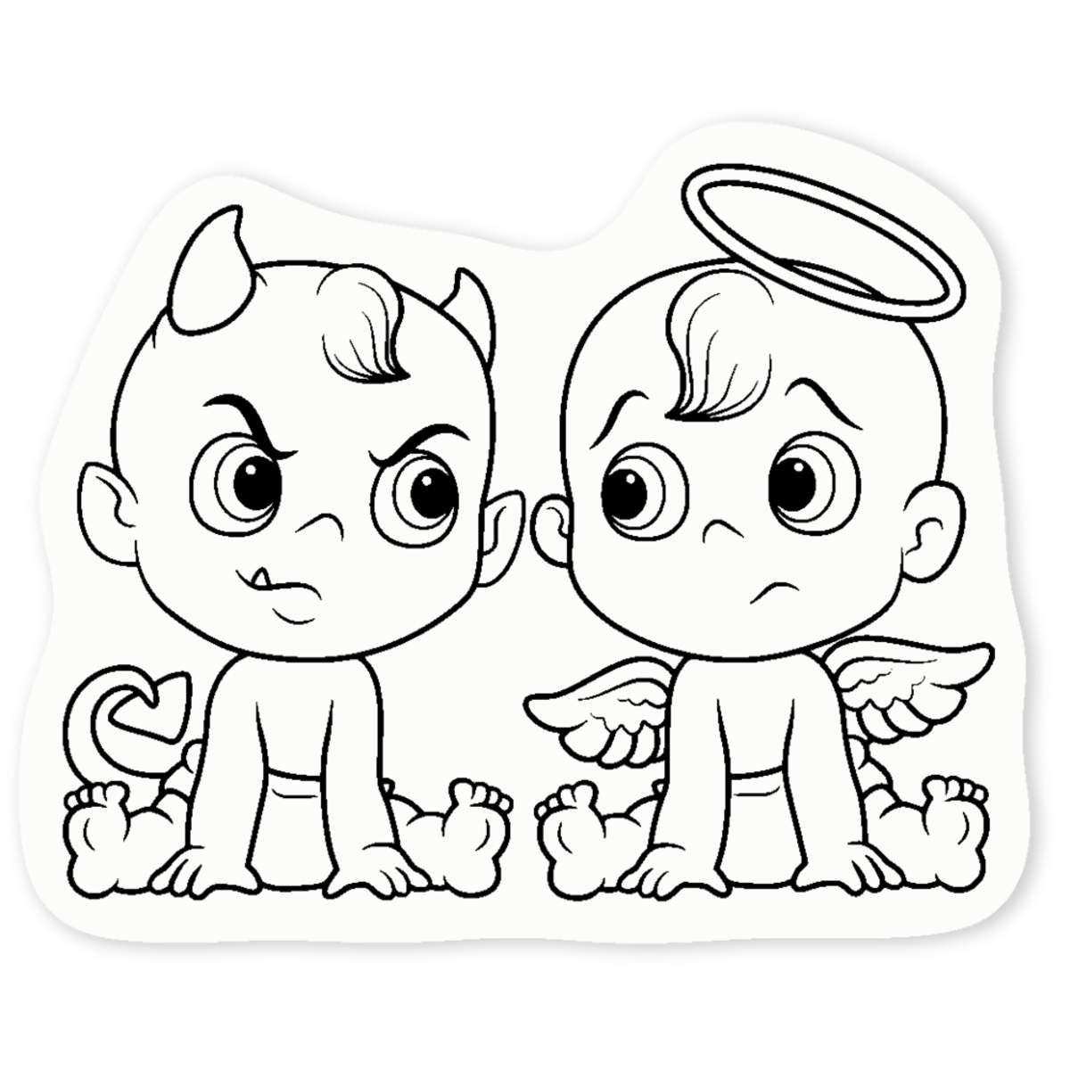 'Angel & Devil Babies' Clear Sticker Decals (DC028608)