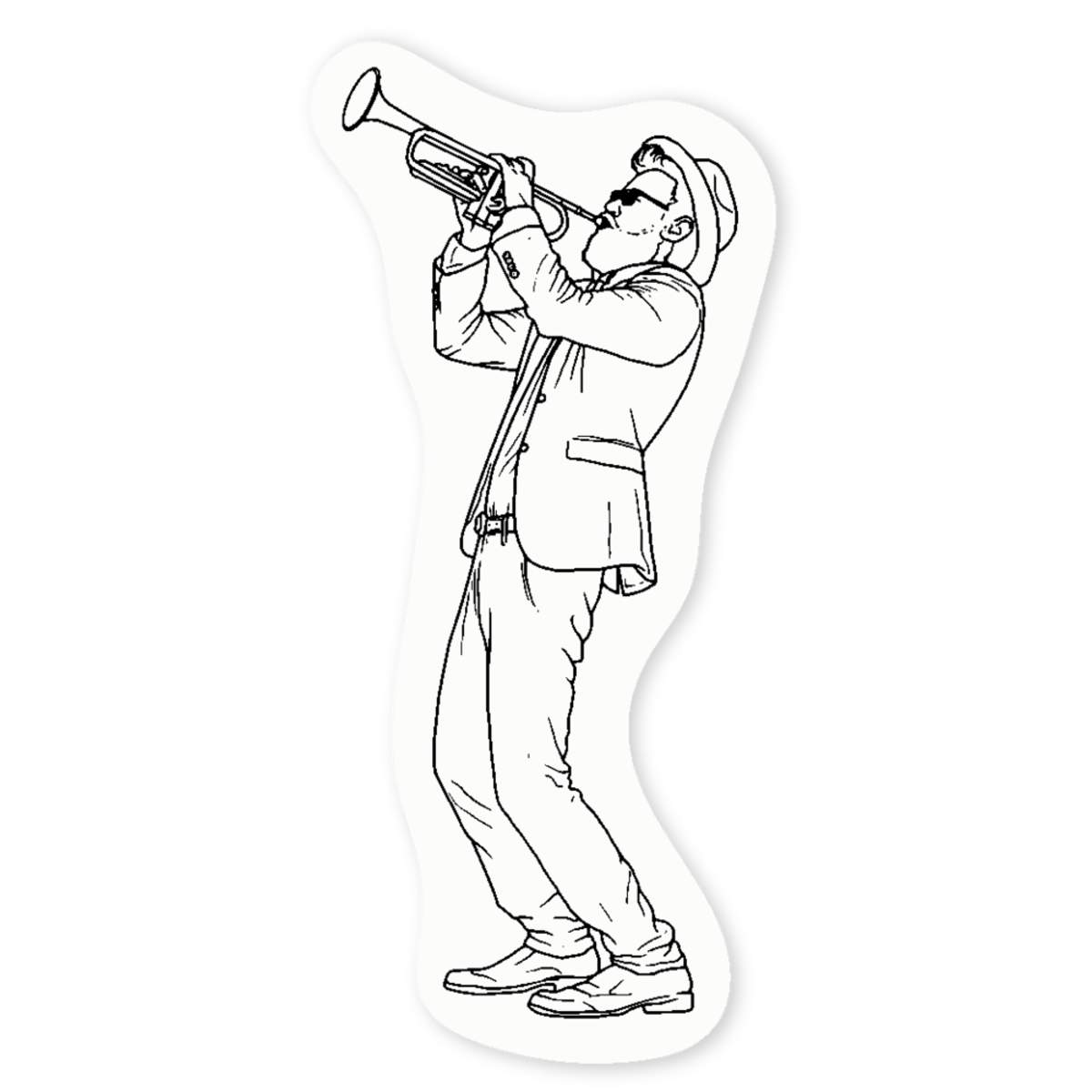 'Trumpet Player' Clear Sticker Decals (DC029862)