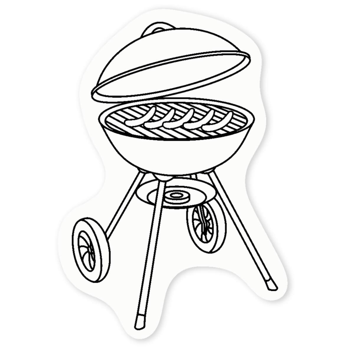 'Sausages On BBQ' Clear Sticker Decals (DC030009)