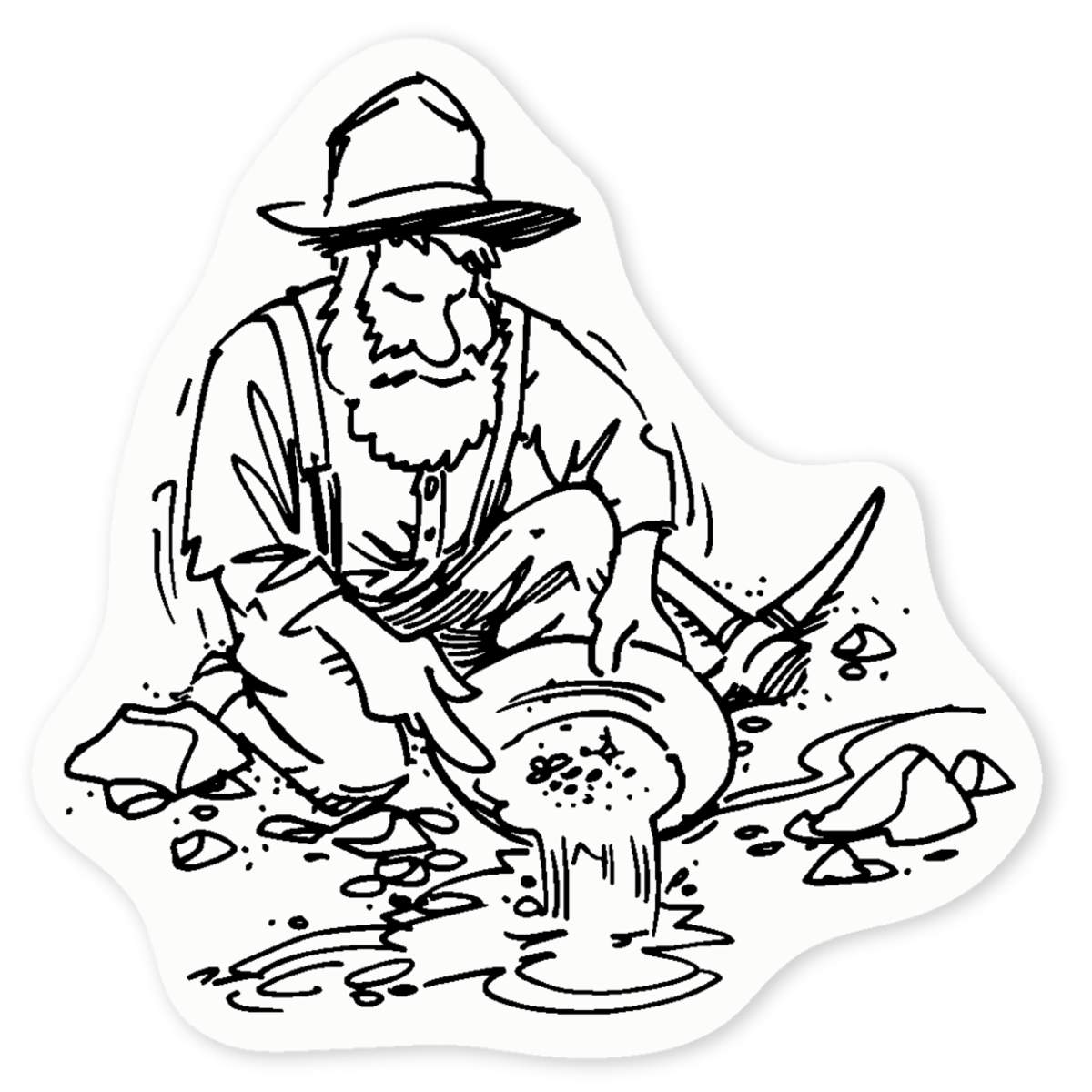 'Panning For Gold' Clear Sticker Decals (DC031646)