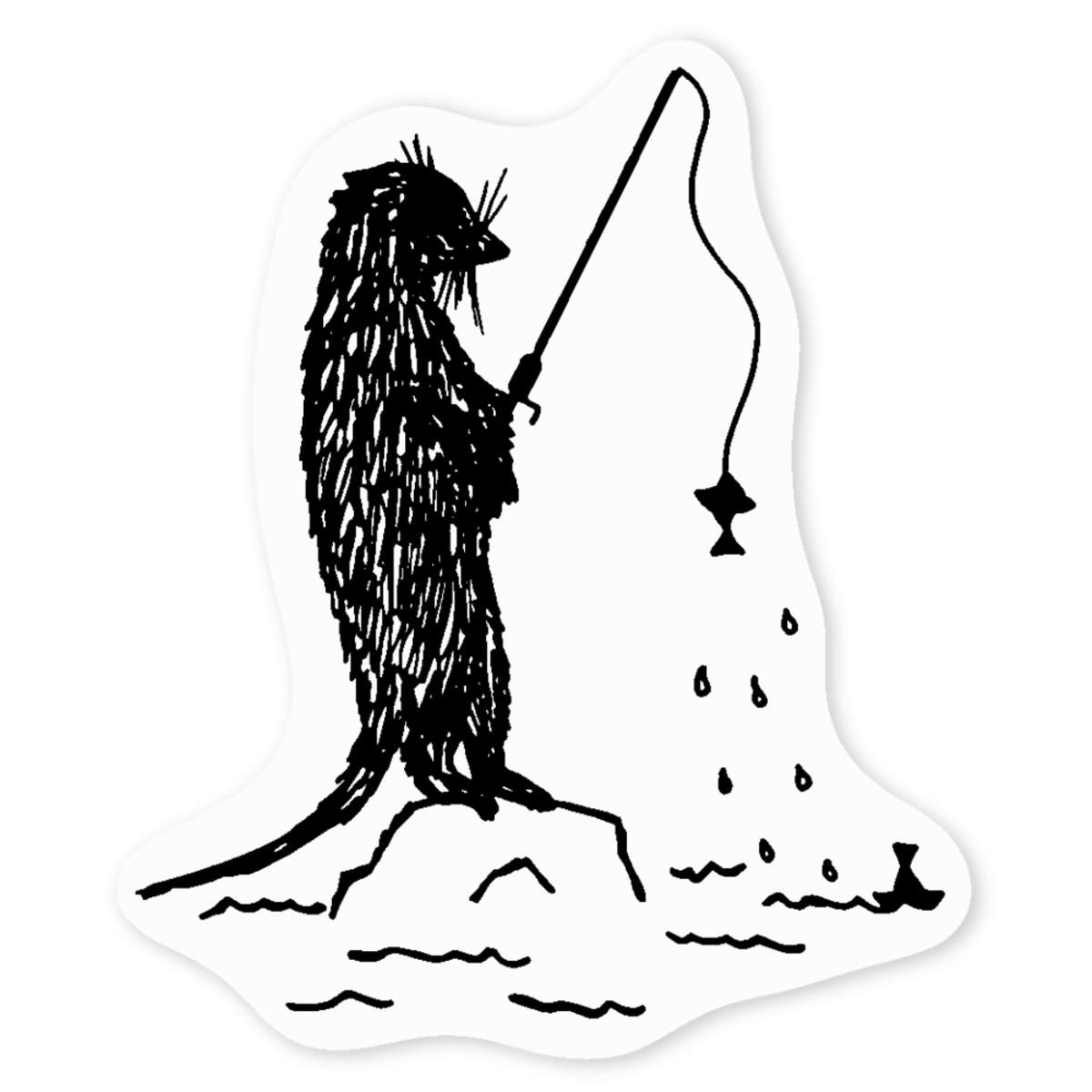 4 x 'Fishing Ferret' Clear Premium Vinyl Decal Stickers – Waterproof, Durable & Easy to Apply - For Car Bumpers, Windows, Bins & More - Small (50mm) (DC00098745)