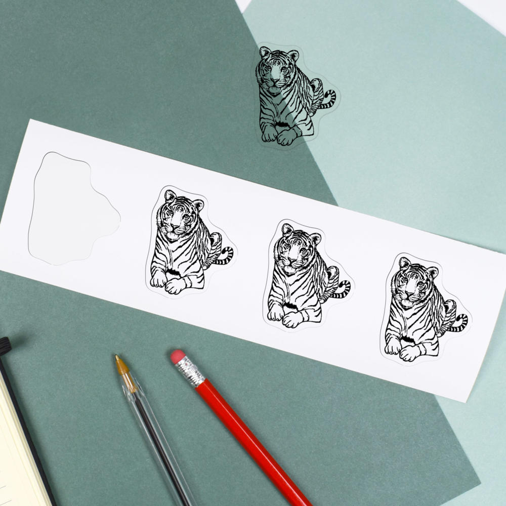 'Sitting Tiger' Clear Sticker Decals (DC034525) - Picture 8 of 30