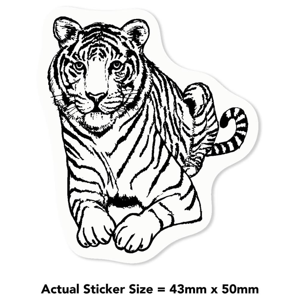 'Sitting Tiger' Clear Sticker Decals (DC034525) - Picture 9 of 30