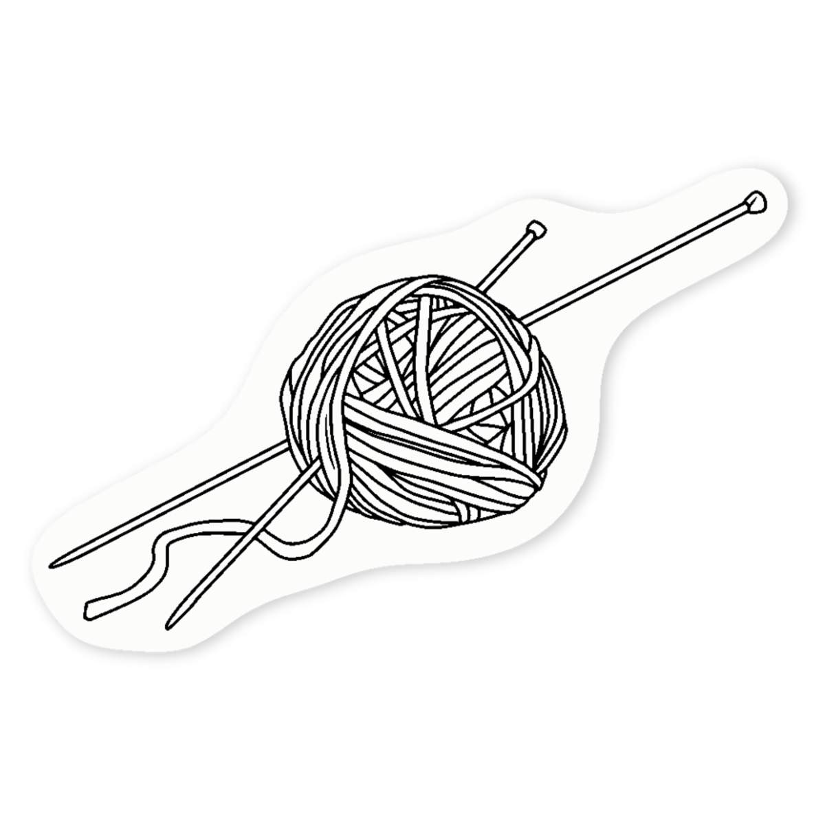 'Wool & Knitting Needles' Clear Sticker Decals (DC037581)