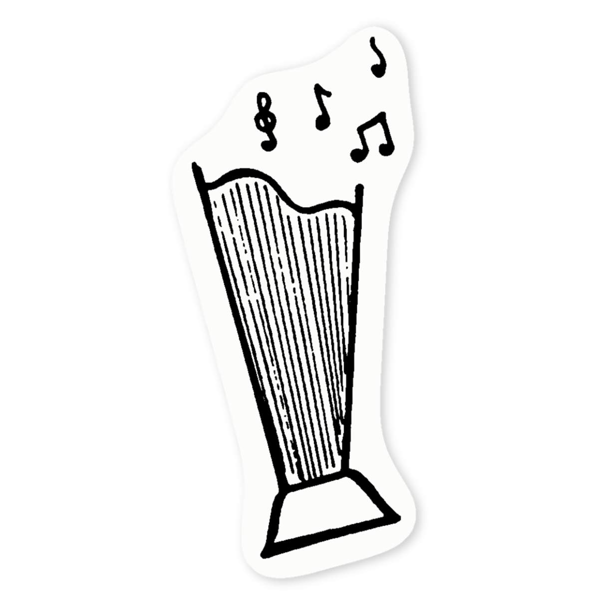'Musical Harp' Clear Sticker Decals (DC037777)