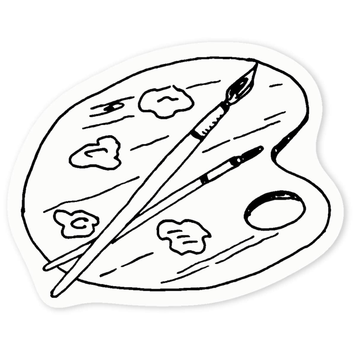 'Artists Palette & Brushes' Clear Sticker Decals (DC037812)