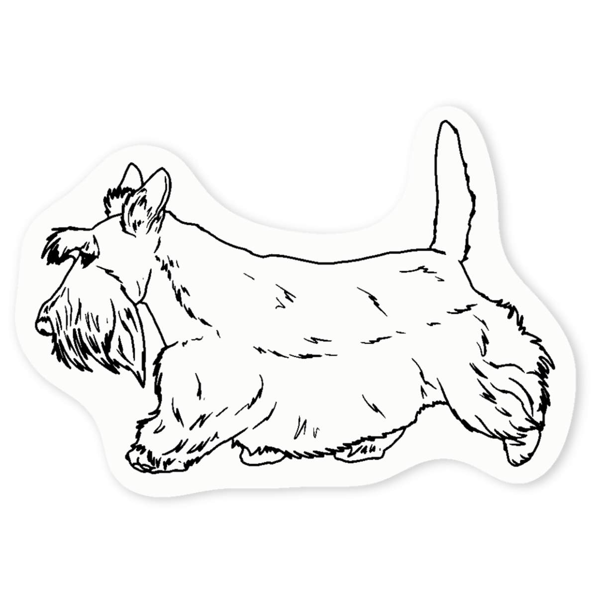 'Walking Scottish Terrier' Clear Sticker Decals (DC038045)