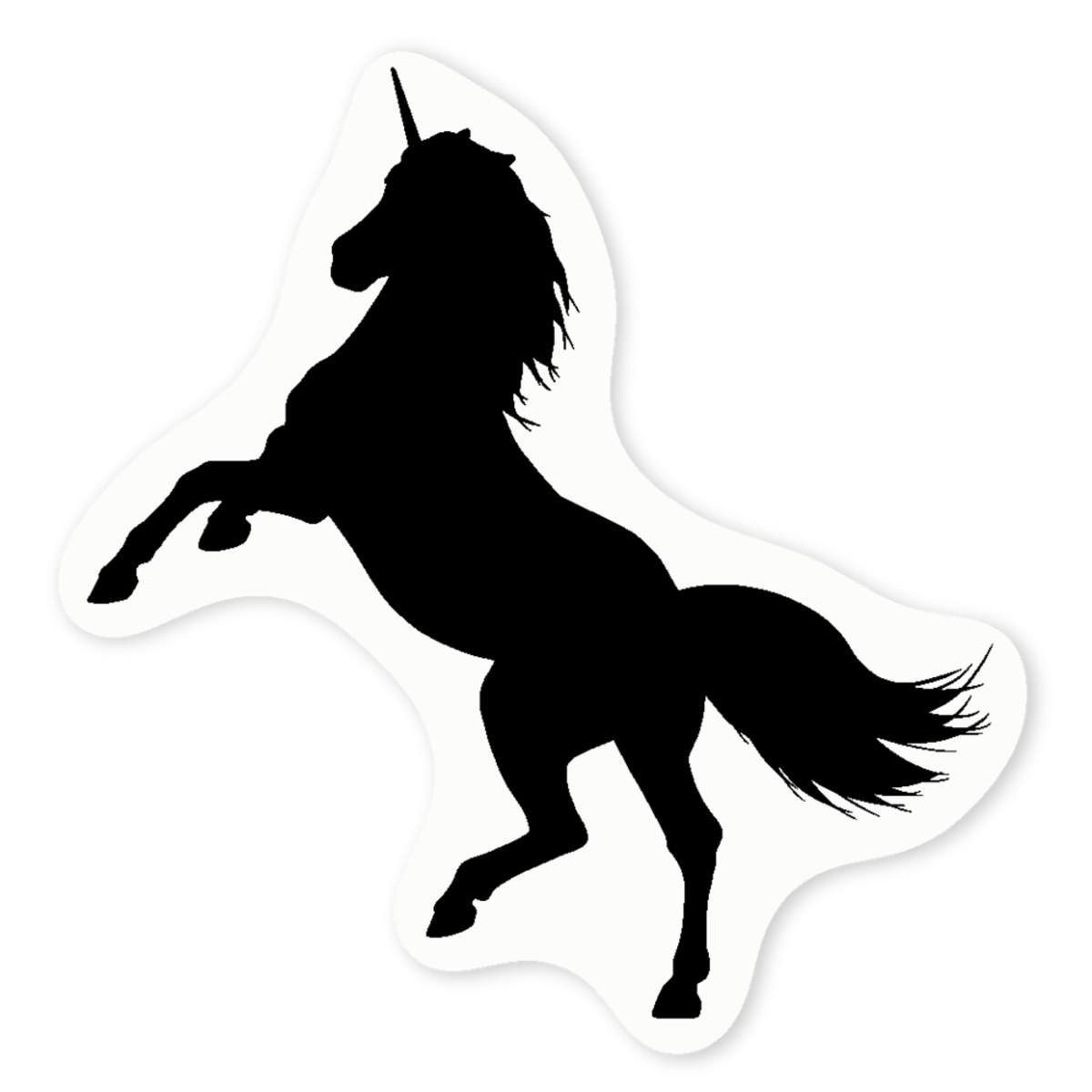 'Rearing Unicorn Silhouette' Clear Sticker Decals (DC038934)