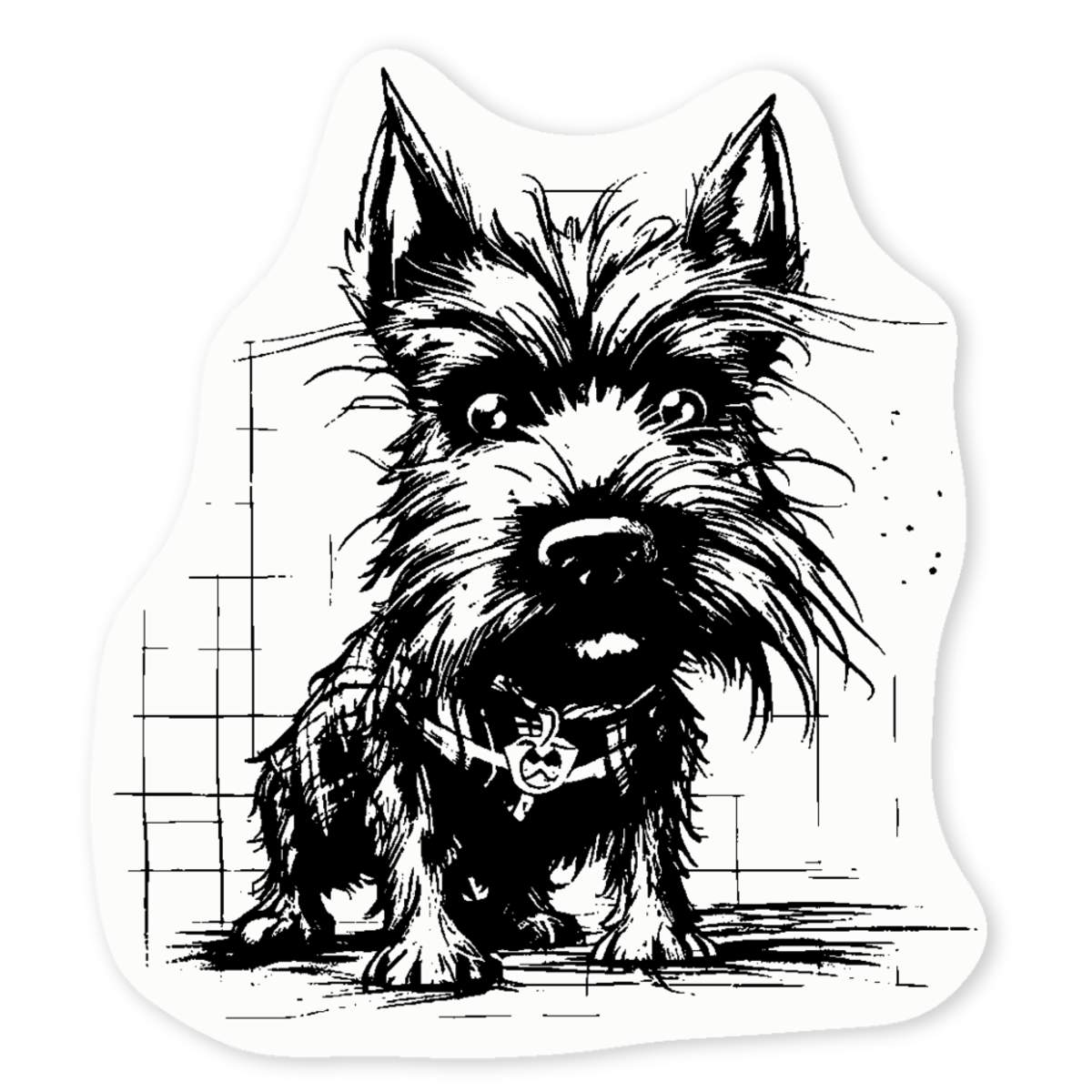 'punk Scottish terrier' Clear Sticker Decals (DC039387)