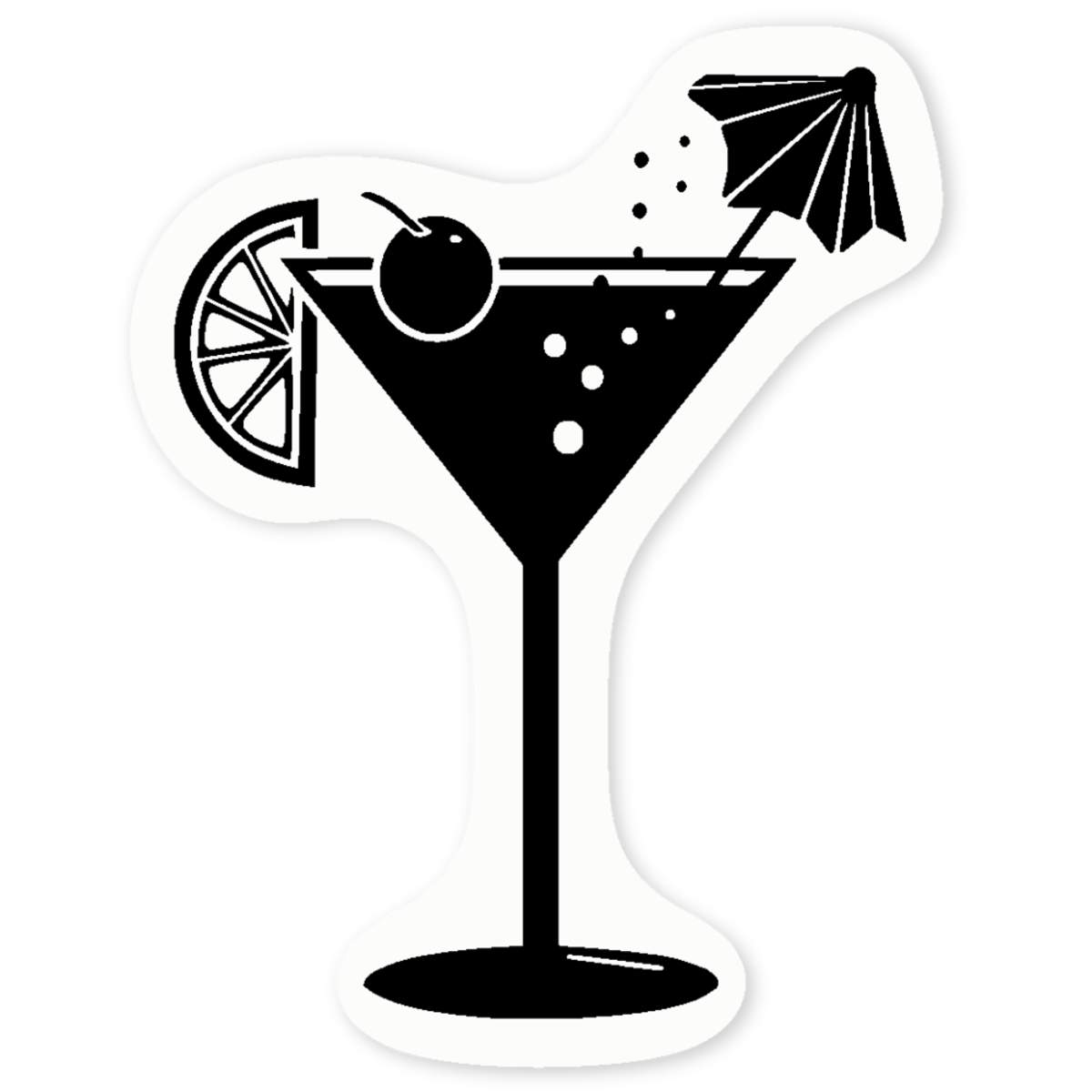 'Cocktail Glass' Clear Sticker Decals (DC039485)
